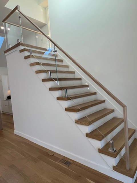 1/2” Low iron glass with Brushed Stainless spigot glass supports